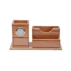 wooden mobile stand with clock