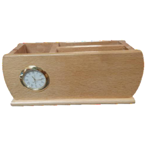 wooden penstand wih clock