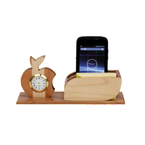 wooden moble stand with clock