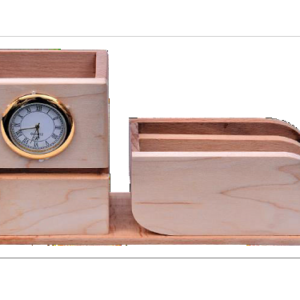 wooden mobile stand with clock