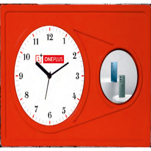 orange square wall clock