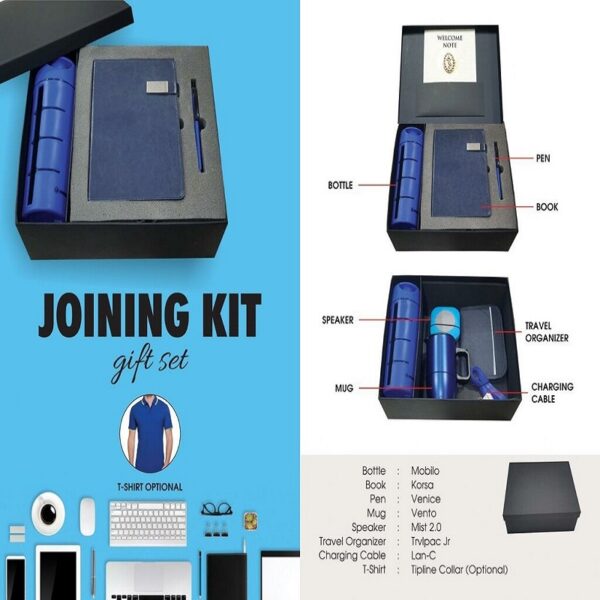 blue colour employee welcome kit