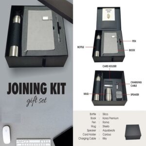 black & grey color employee welcome kit