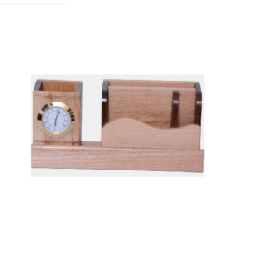 wooden mobile stand with clock