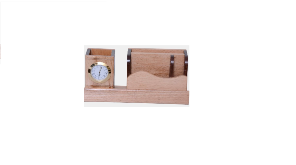 wooden mobile stand with clock