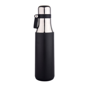 premium black stainless steel flask with handle