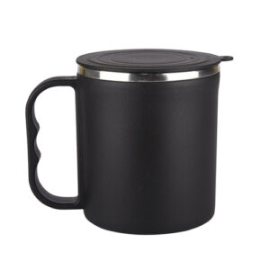 premium black mug with lid