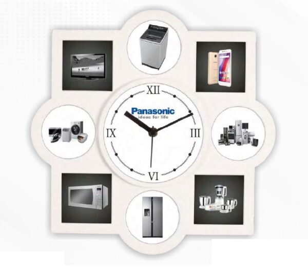 white designer wall clock