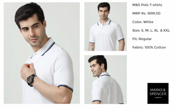 MARKS & SPENCER White Corporate T shirt